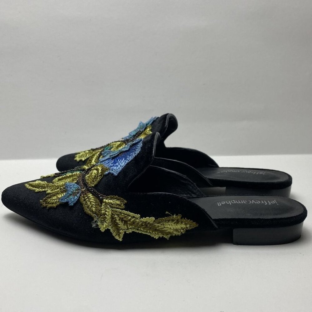 JEFFREY CAMPBELL Claes Applique Velvet Mules Size 8.5 - Picture 3 of 7